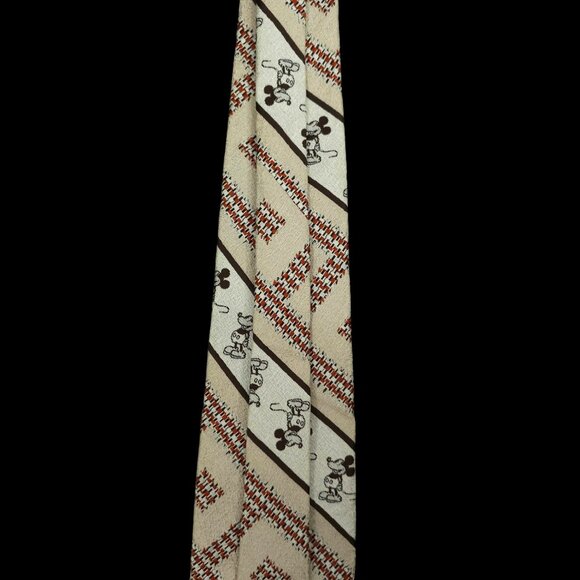 Classic Mickey Mouse Cervantes Tie Vintage Walt Disney Productions Qiana Nylon - Picture 10 of 12